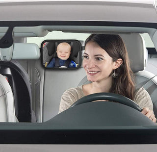 Car Backseat Safety Mirror, CharmCollection Peace of Mind to Keep An Eye on Baby in A Rear Facing Child Seat Premium Black Frame Car Rear View Baby Car Seat Mirror for Baby Back Seat Child Seats