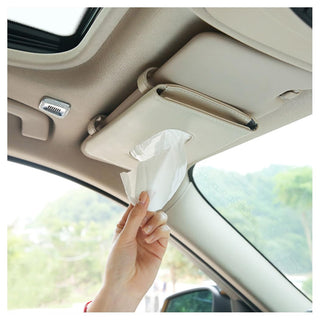 Carstuus Fredysu Leather Premium Napkin & Tissue Holder, For Backseat And Car Visor, Cartbox02B, Black