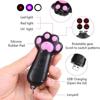 Mumoo Bear Cat Toys, Laser Pointer with 5 Adjustable Patterns, USB Recharge Laser, Long Range and 3 Modes Training Chaser Interactive Toy, Dog Laser Toy