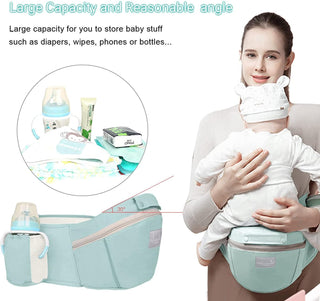 Deal Hunt 6 in 1 Baby Carrier Hip Seat, Multifunctional Baby Strap Waist Carrier for walking, Shopping, Trip, Hiking - Adjustable Size & Suitable for 0-36 Months Baby with Gift Box Packaging (Grey)