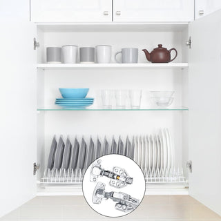 Angju 4 Pcs Kitchen Units Door Hinges, Soft Close Cupboard Wardrobe Doors Hinges, Folding Doors Hinge with Screws, Full Overlay Mute Cabinet Hinges