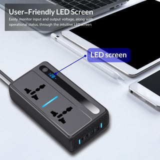LEVADA PLUS Car Power Inverter 200W – 12V DC to 220V AC Car Inverter- 2 USB and 2 USB Type-C Support QC3.0 36W and 30W- for Cars and SUVs (Edition 2024)