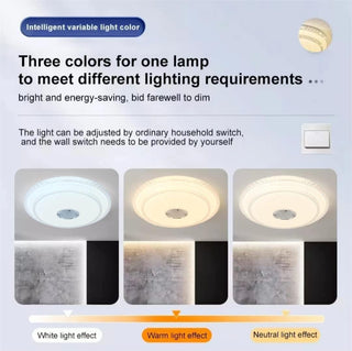 HUA QIANG WANG LED Flush Mount Ceiling Light,60W 3-Color Changeable Ceiling Lamp,Round Modern Ceiling Lighting Fixture for Living Room Dining Room Bedroom Kitchen Island(40cm)