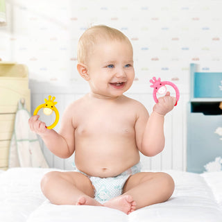 SHARE&CARE Baby Teething Toys for Girls and Natural Organic Fruit Feeder Pacifier/Baby Teether Chew Toys Fresh Food Feeder/ 1 Teethers and 1 Feeder with 3 Silicone Sacs(Blue2)