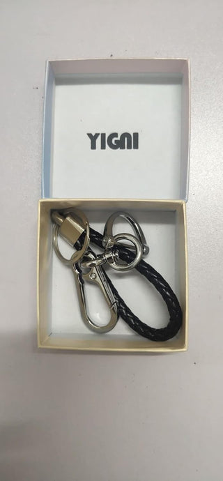 YIGNI Car Keychain Accessories with Key Ring & Anti-Lost D-Ring Key Chain Holder Clip for Men and Women, â€‹Metal Keychain Car Fob, Black