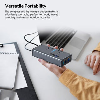 LEVADA PLUS Car Power Inverter 200W – 12V DC to 220V AC Car Inverter- 2 USB and 2 USB Type-C Support QC3.0 36W and 30W- for Cars and SUVs (Edition 2024)