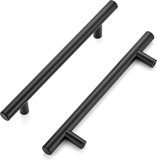 Home Expert 10 Pack 7.38'' Matte Black Cabinet Pulls Stainless Steel Cabinet Handles 7-3/8 inch Length Matte Black Drawer Pulls 5 inch Hole Center Kitchen Drawer Pulls