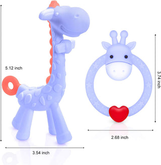 SHARE&CARE Baby Teething Toys for Girls and Natural Organic Fruit Feeder Pacifier/Baby Teether Chew Toys Fresh Food Feeder/ 1 Teethers and 1 Feeder with 3 Silicone Sacs(Blue2)