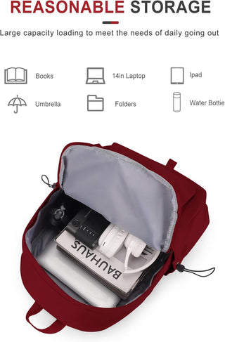 VECAVE Lightweight Casual Laptop Backpack Purse for Women,Travel Backpack with laptop compartment