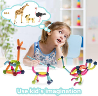Joytechs Magnetic Balls and Rods Set - 42Pcs STEM Building Blocks for Kids Age 3+ | Educational Magnetic Toys for Boys & Girls | Includes Model Instructions and Storage Bag