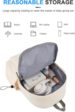 VECAVE Lightweight Casual Laptop Backpack Purse for Women,Travel Backpack with laptop compartment