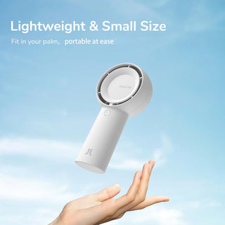 JISULIFE Handheld Turbo Fan [16H Max Cooling Time] Mini Portable Hand Fan, 4000mAh USB Rechargeable Personal Fan, Battery Operated Small Pocket Fan with 5 Speeds for Travel/Outdoor/Home/Office - Brown