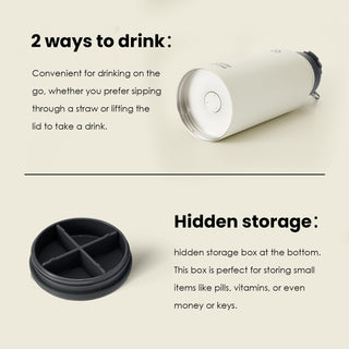 bottlebottle BOTTLE BOTTLE 32oz Insulated Water Bottle Stainless Steel Sport Water Bottle with Straw Dual-use Lid Design for Gym with Pill Box (green)