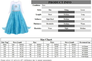 WonderBabe Girls Snow Queen Costume Kids Princess Coronation Dress Up Halloween Birthday Party Cosplay Outfit with Accessory Set 1-12 Years