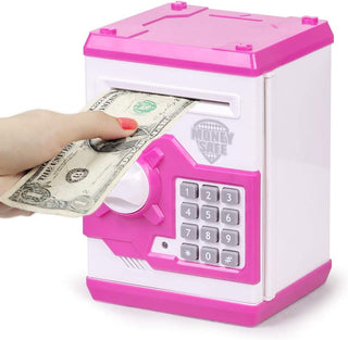 Refasy Piggy Bank for Girls 4-11 Years Old,Refasy Kids Safe Bank for Boys Christmas Birthday Gifts Toy for Kids Electronic ATM Money Bank for Adults Money Saving Box Safe Coin Bank Toy Kids Toys Pink