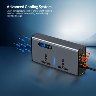 LEVADA PLUS Car Power Inverter 200W – 12V DC to 220V AC Car Inverter- 2 USB and 2 USB Type-C Support QC3.0 36W and 30W- for Cars and SUVs (Edition 2024)