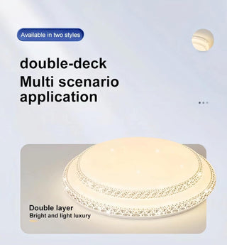 HUA QIANG WANG LED Flush Mount Ceiling Light,60W 3-Color Changeable Ceiling Lamp,Round Modern Ceiling Lighting Fixture for Living Room Dining Room Bedroom Kitchen Island(40cm)