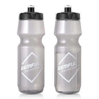 GEMFUL Bike Water Bottle BPA Free 750ml 2 Pack (Black+white)