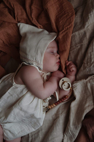 Bibs Pacifier Size 1 - Baby 0-6M (2pcs) - Ivory/Blush