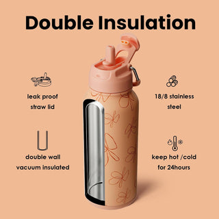 bottlebottle BOTTLE BOTTLE 32oz Insulated Water Bottle Stainless Steel Sport Water Bottle with Straw Dual-use Lid Design for Gym with Pill Box (green)