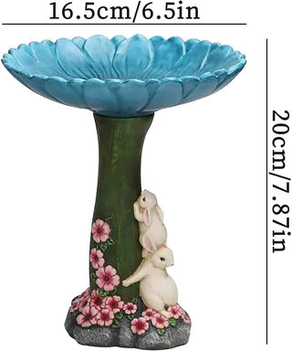 TOMVAES Bird Bath Bowl for Home Garden Wild Bird Food Storage Multi-Purpose Bird Tray Outdoors Standing Handmade Resin Wild Bird Feeders Tree-shaped Butterfly Feeder Fountain with Pedestal