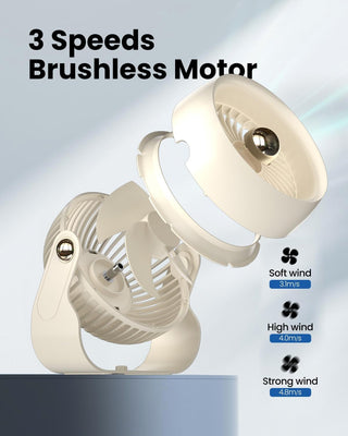 Anspect Desk Fan, 6 Inch Quiet Air Circulator Fan, 4 Speeds with Strong Airflow, 360° Rotate Portable Fan For Bedroom Home Office Desktop Travel (Dark Black)