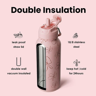 bottlebottle BOTTLE BOTTLE 32oz Insulated Water Bottle Stainless Steel Sport Water Bottle with Straw Dual-use Lid Design for Gym with Pill Box (green)