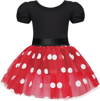 WonderBabe Girl Costume Polka Dots Tulle Tutu Dresses Princess Fancy Dress Up Halloween Birthday Party Dress with Ears Headband