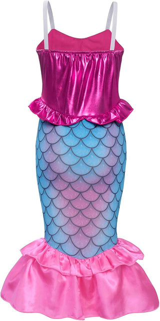 WonderBabe Little Girl Mermaid Princess Dresses Ariel Costume for Grils Birthday Party Halloween Cosplay Outfit with Accessories