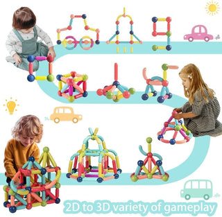 Joytechs Magnetic Balls and Rods Set - 42Pcs STEM Building Blocks for Kids Age 3+ | Educational Magnetic Toys for Boys & Girls | Includes Model Instructions and Storage Bag