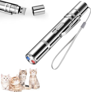 Mumoo Bear Cat Toys, Laser Pointer with 5 Adjustable Patterns, USB Recharge Laser, Long Range and 3 Modes Training Chaser Interactive Toy, Dog Laser Toy