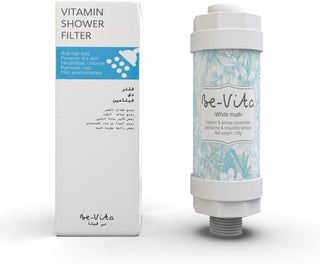 Be-Vita Korean Vitamin Shower Filter - Anti Hair Loss - Prevents Dry Skin - Chlorine Removal - Rust Removal - Relaxing Aromatherapy - Non-Toxic (Baby Powder)