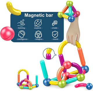 Joytechs Magnetic Balls and Rods Set - 42Pcs STEM Building Blocks for Kids Age 3+ | Educational Magnetic Toys for Boys & Girls | Includes Model Instructions and Storage Bag