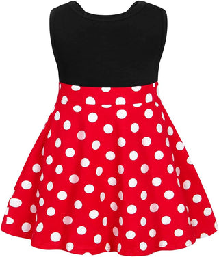 WonderBabe Girl Costume Polka Dots Tulle Tutu Dresses Princess Fancy Dress Up Halloween Birthday Party Dress with Ears Headband