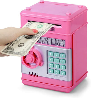 Refasy Piggy Bank for Girls 4-11 Years Old,Refasy Kids Safe Bank for Boys Christmas Birthday Gifts Toy for Kids Electronic ATM Money Bank for Adults Money Saving Box Safe Coin Bank Toy Kids Toys Pink