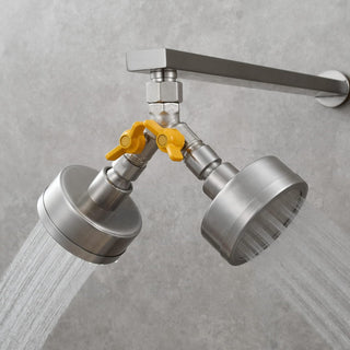 Tecmolog Brass Water Diverter 3 Way Shower Diverter Valve T Adapter Shower Head Shut-Off Valve for Showerhead and Shower Arm, DSF009