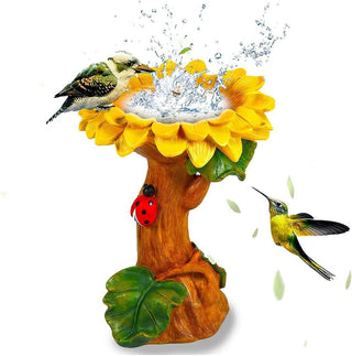TOMVAES Bird Bath Bowl for Home Garden Wild Bird Food Storage Multi-Purpose Bird Tray Outdoors Standing Handmade Resin Wild Bird Feeders Tree-shaped Butterfly Feeder Fountain with Pedestal