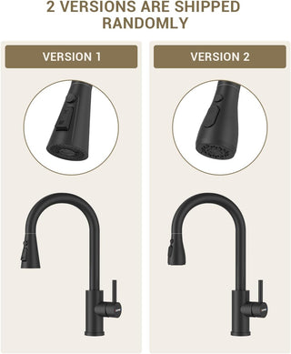 DAYONE Waterfall Kitchen Sink Tap with Pull Out Sprayer, Matte Black Kitchen Faucet Raindance 3 Modes, Modern Stainless Steel 1 Hole Sink Mixer, 360° Swivel & Single Handle, DAY-CR2546