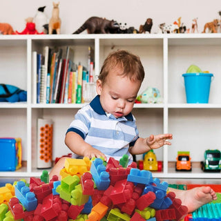 A&E Kids Building Blocks 55 Pieces large Big jumbo Mega Bricks construction educational Multi color block brick Assemble BPA Free toy set bag safe for kids مكعبات اطفال العاب