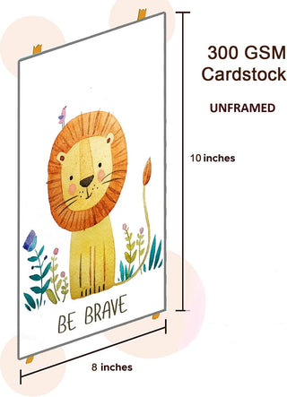 Pepper & Moose Baby Nursery Decor - Jungle Safari Animal Unframed Wall Art -Set of 6 Posters 8x10 - Lion, Giraffe, Elephant, Monkey, Zebra, Hippo with Inspirational Quotes for Boy Girl Kids