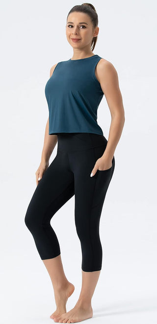THE GYM PEOPLE Ice Silk Workout Tops for Women Quick Dry Muscle Gym Running Shirts Sleeveles