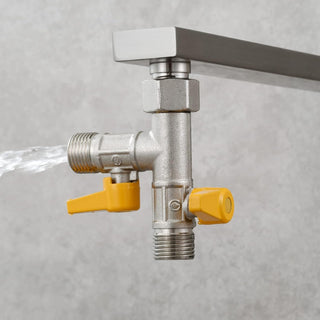 Tecmolog Brass Water Diverter 3 Way Shower Diverter Valve T Adapter Shower Head Shut-Off Valve for Showerhead and Shower Arm, DSF009