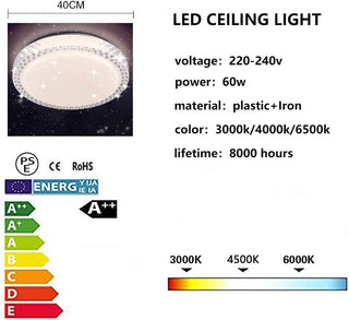 HUA QIANG WANG LED Flush Mount Ceiling Light,60W 3-Color Changeable Ceiling Lamp,Round Modern Ceiling Lighting Fixture for Living Room Dining Room Bedroom Kitchen Island(40cm)