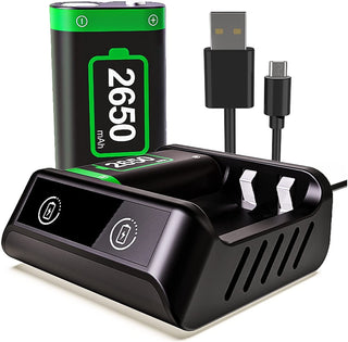 Luikyei Rechargeable Battery Packs for Xbox Series X/S Controllers, 2 X 2650mAh High Capacity Batteries with Charger, 2 in 1 Battery Packs with LED Indicator Charging Accessories for Xbox Series X/S