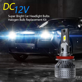 DZG H8 H9 H11 LED Headlight Bulbs 6500K Super Bright LED Bulb High Low Beam Halogen Replacement LED Headlights Conversion Kit, 2 Pack
