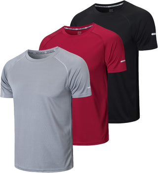 Gaiatiger 3 Pack Men T-Shirt Quick Dry Work Shirts Moisture Wicking Active Athletic Training Short Sleeve Tops
