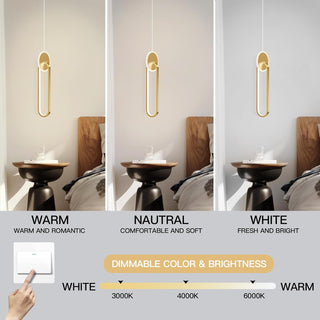 YT YATAI LIGHTING Modern LED Pendant Light for Bedroom and Living Room, Small Single Mini Bedside Pendant Stylish Adjustable Height and 3 Color Temperature