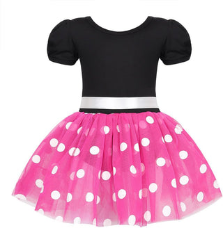 WonderBabe Girl Costume Polka Dots Tulle Tutu Dresses Princess Fancy Dress Up Halloween Birthday Party Dress with Ears Headband