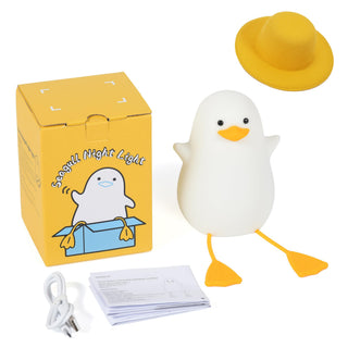 OkiyiD Duck Night Light, Cute Duck Gifts for Girl, Duck Lamp Gifts Dorm Decor Lamp for Nursery, ABS+SIL, Touch Control, Portable and Rechargeable Dimmable, Birthday Gifts for Boys Girls (DoDo Duck)
