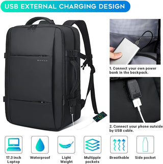 BANGE Travel Backpack,Flight Approved Carry On Backpack for International Travel Bag, Water Resistant Durable 17-inch Laptop Backpacks,Large Daypack Business Weekender Luggage Backpack for Men Women…